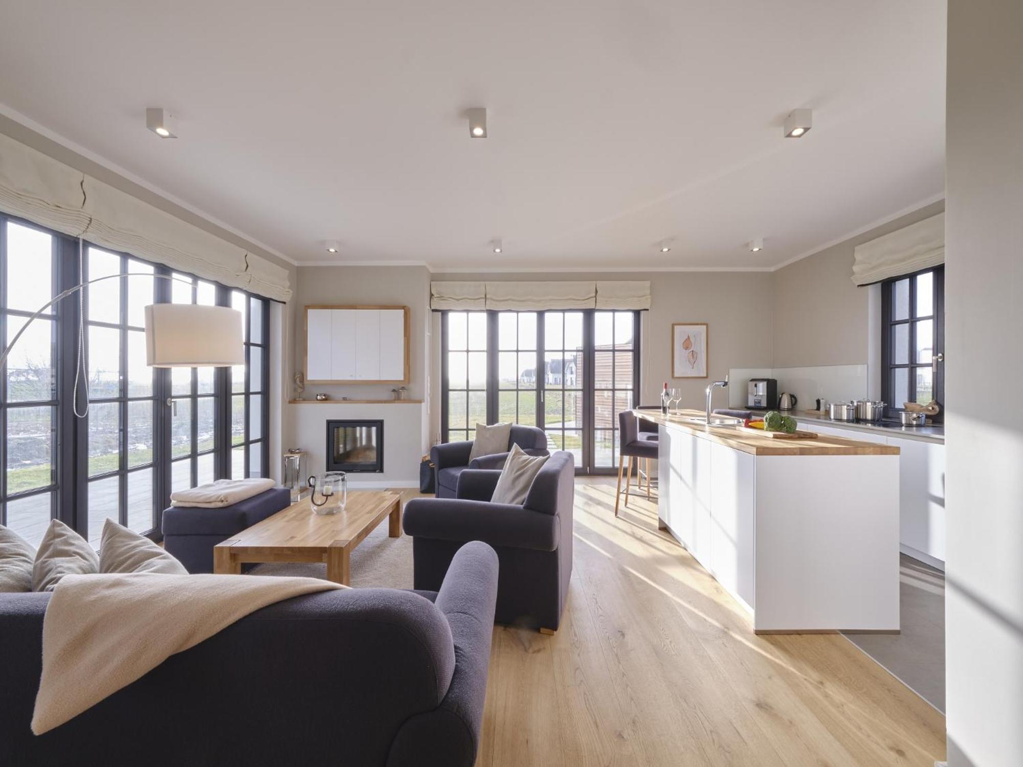 Reetland Am Meer - Luxusplus Reetdachvilla Mit 4 Schlafzimmern, Aussensauna, Loungebereich Und Kamin G07 德兰斯克 外观 照片